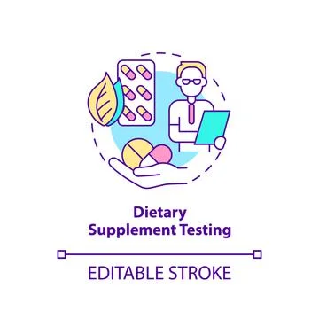 Dietary supplement testing concept icon Stock Illustration