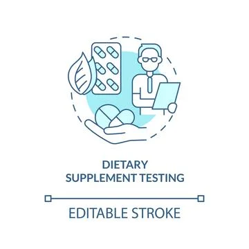 Dietary supplement testing turquoise concept icon Stock Illustration
