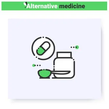 Dietary supplements line icon. Editable Illustrazione stock