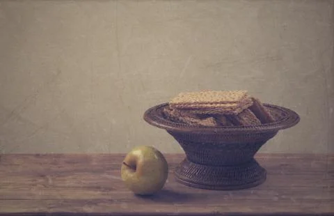 Dietetic bread with apple Stock Photos