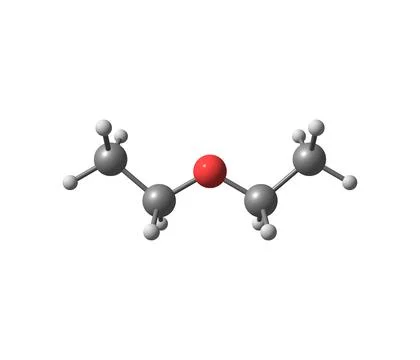 Diethyl ether molecule isolated on white Stock Illustration