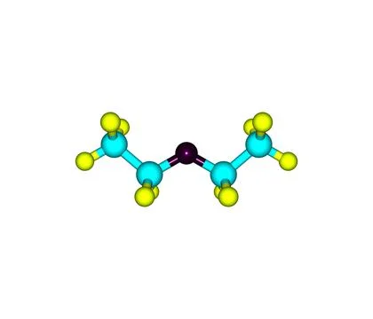 Diethyl ether molecule isolated on white Stock Illustration