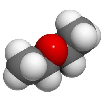 Diethylether (ether, ethoxyethane, et2o) molecule, chemical structure. Illustration