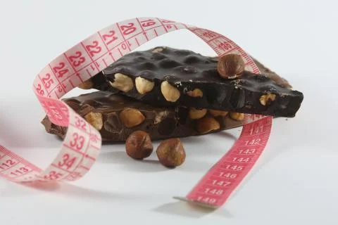 Dieting and chocolate 库存照片