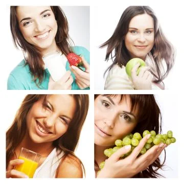 Dieting collage Stock Photos