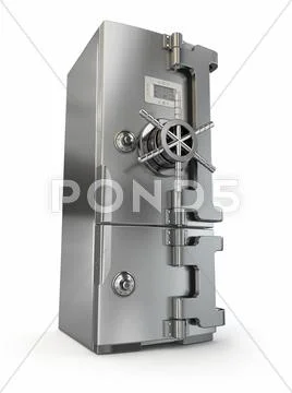 Dieting concept. refrigerator as safe deposit box. Stock Illustration