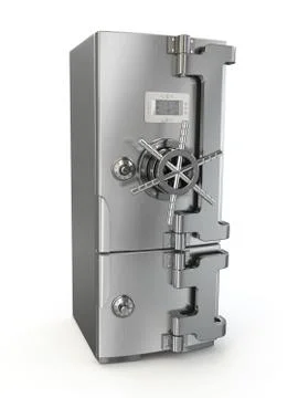 Dieting concept. refrigerator as safe deposit box. Stock Illustration