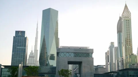 DIFC Skyline Stock Footage 310972993