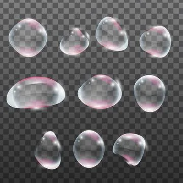 Diferent size and form of soap bubbles Stock Illustration