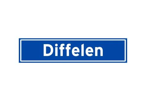 Diffelen isolated Dutch place name sign. City sign from the Netherlands. Stock Illustration