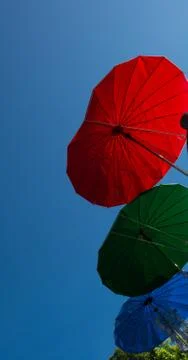 Differ umbrella - three color Stock Photos