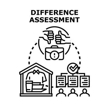 Difference assessment concept for business evaluation イラスト素材