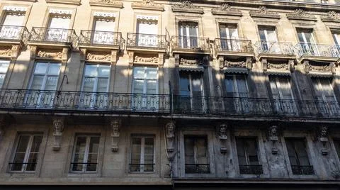 Difference between ancient wash cleaned old house classic facade of a histo.. 写真素材