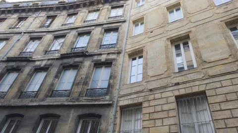 Difference between clean wall wash cleaned house facades city building faca.. Stock Photos