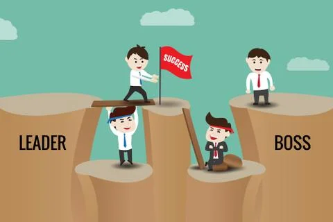 The difference between leader and boss イラスト素材