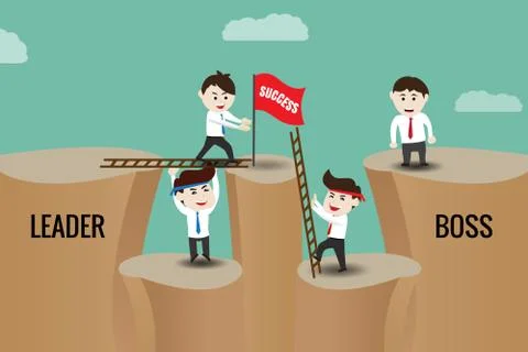 The difference between leader and boss イラスト素材