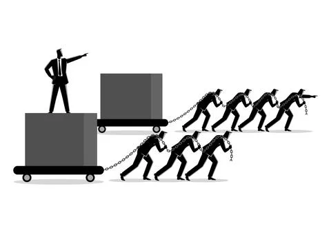 The difference between leader and boss Stock Illustration