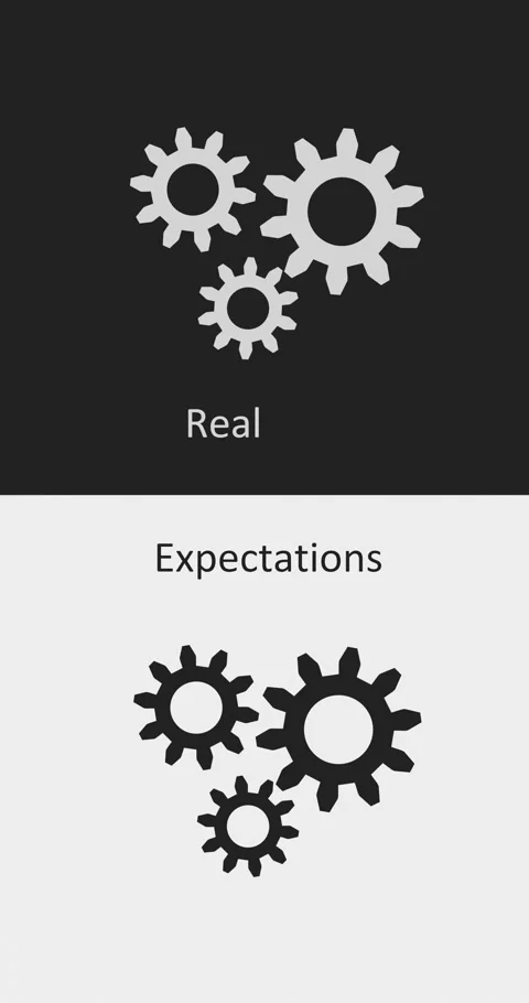 Difference between life expectations and reality. Simple life expectations and Stock Footage 277474054