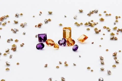 The Difference of Colorful Gems Stock Photos