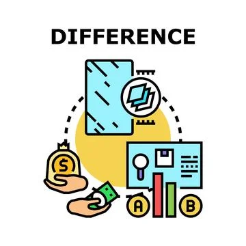 Difference concept comparing options and cost analysis Stock Illustration