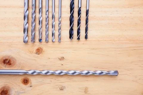 Difference countersinks on the table Stock Photos