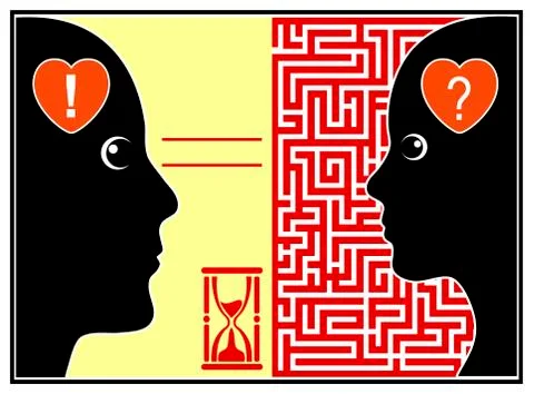 Difference in Falling in Love Stock Illustration