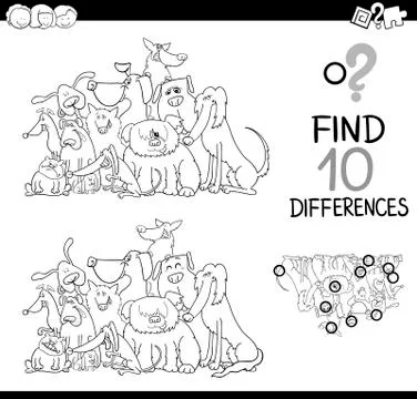 Difference game for coloring Stock Illustration