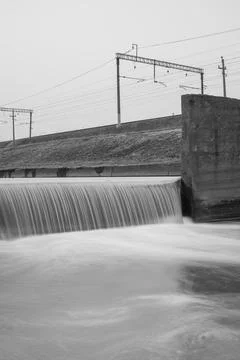 Difference in height in a concrete channel Stock Photos