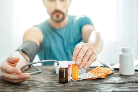 Difference helpful drugs being on the table. Stock Photos