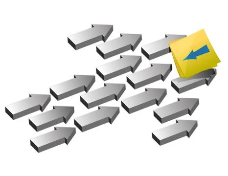 Difference innovation arrows concept illustration design over white Stock Illustration