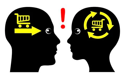 Difference in Shopping 스톡 일러스트
