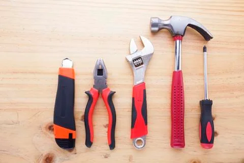 Difference tools on the table Stock Photos