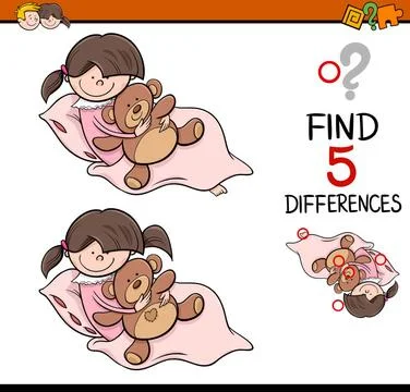 Differences activity for children Cartoon Illustration of Finding Differen... Foto stock