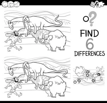 Differences activity for coloring Black and White Cartoon Illustration of ... Stock Photos