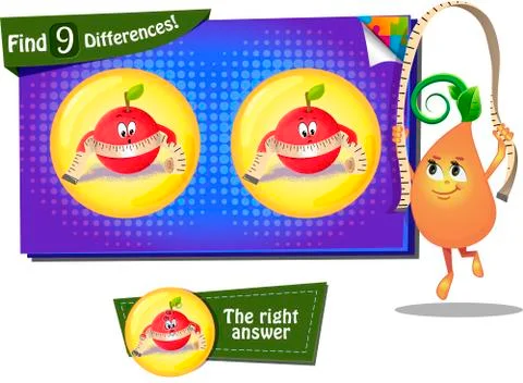 Differences the funny apple Stock Illustration