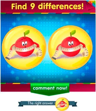 Differences the funny apple  Stock Illustration