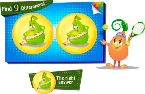 Differences the funny pear Illustrazione stock