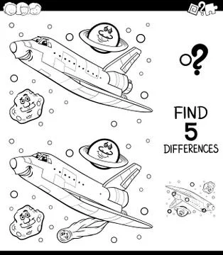Differences with space shuttle color book Stock Illustration