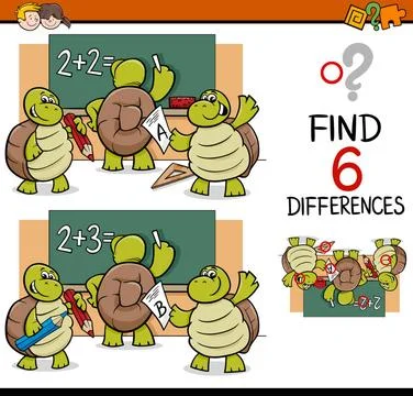 Differences task for children Cartoon Illustration of Finding Differences ... Foto stock