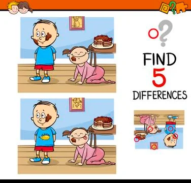 Differences task for kids Illustrazione stock