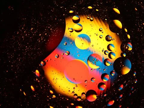 Different abstract bubbles colored spheres rare spectacular fluids Fotos Stock