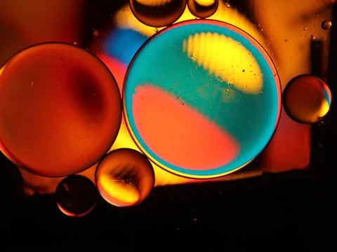 Different abstract bubbles colored spheres rare spectacular fluids Fotos Stock