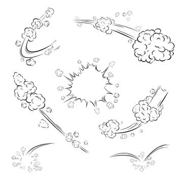 Different abstract movement set path Stock Illustration