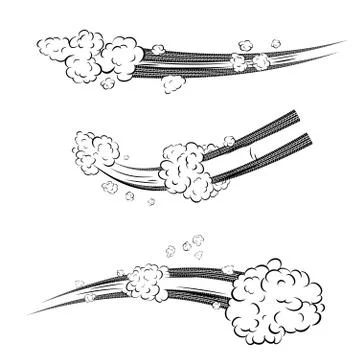 Different abstract movement tire tracks Stock Illustration