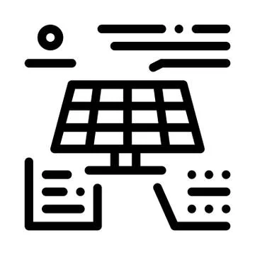 Different actions of solar battery icon vector outline illustration Stock Illustration