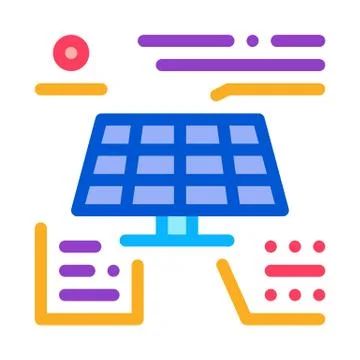 Different actions of solar battery icon vector outline illustration Stock Illustration