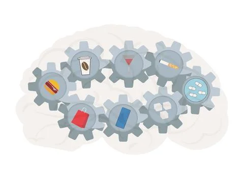 Different addictions Stock Illustration