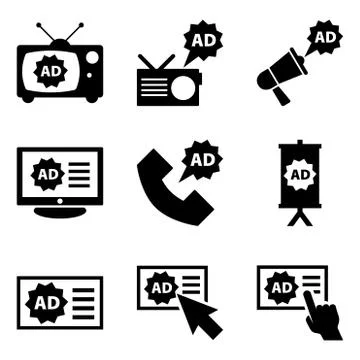 Different Advertising Supports Stock Illustration