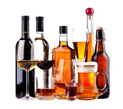 Different alcoholic drinks Stock Photos