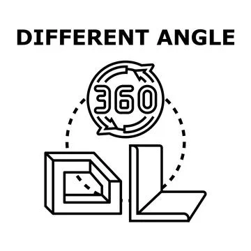 Different angle view concept on white background Stock Illustration
